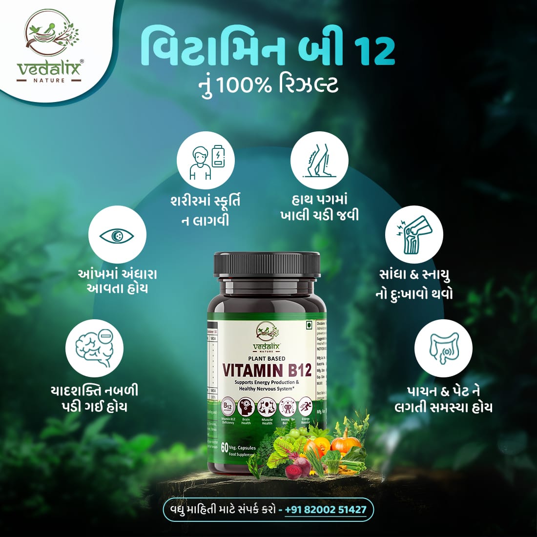 Vedalix Nature's Vitamin B12 Capsules