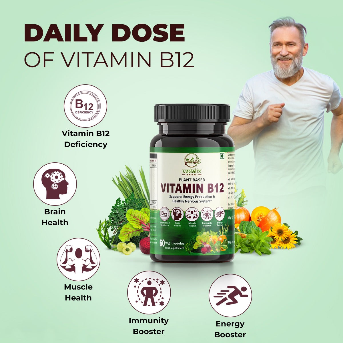 Vedalix Nature's Vitamin B12 Capsules